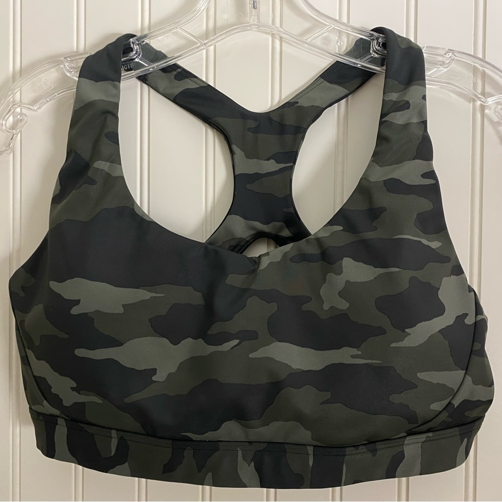 Athleta Ultimate Printed Bra A-C - Olive Green Camo